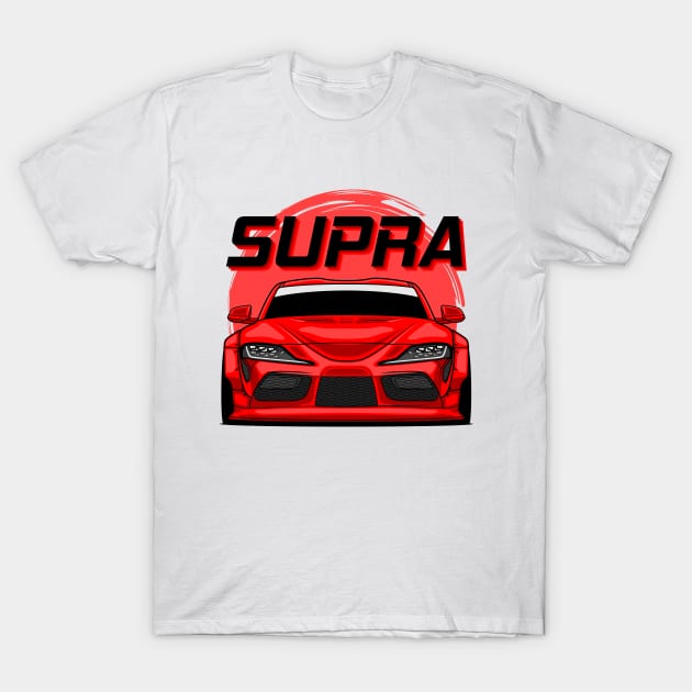 Red Supra MK V T-Shirt by GoldenTuners